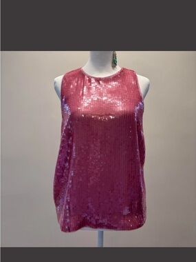 American Vintage Pink Sequin Tank Top